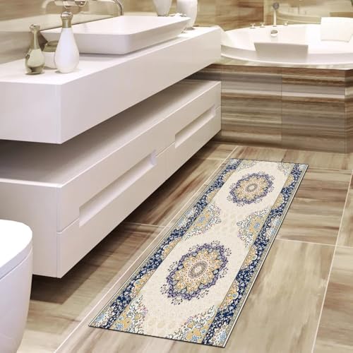 Alfombra de cocina beige de 60x160 cm lavable y antideslizante 4