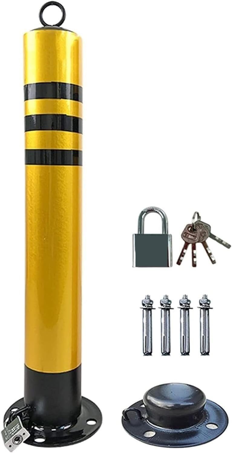 MOKLYF Removable Car Parking Space Lock Bollard with Padlock & Screw Parking Barrier Post
