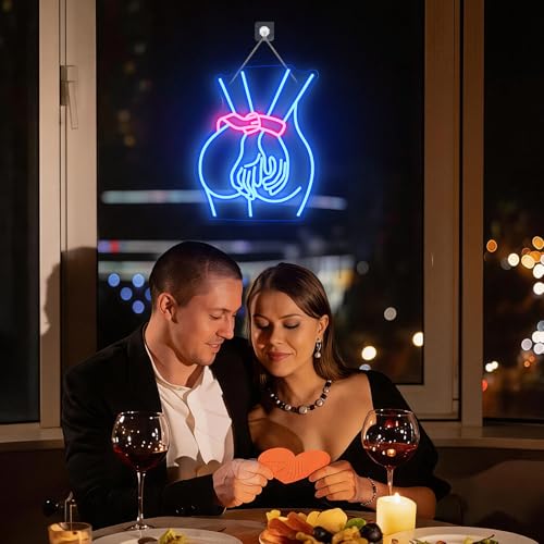 Image of Looklight Lady Neon Sign, Led Light Sign For Wall Decor, Lady Back Neon Light Up Signs USB Powered, Blue Dimmable LED Sign for Bedroom Man Cave Game Room Home Party Art Decor, Bar, Club, Gift