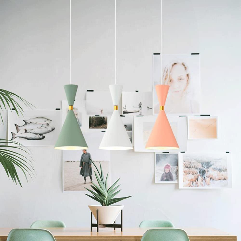 RCIDOS Luces Colgantes Modernas Industriales Pantalla Luz Techo Romántica Metal Lámpara Colgante Metal Estilo Nórdico Lámpara Suspensión para Decoración De Isla De Cocina para Cocina, Dormitorio,.