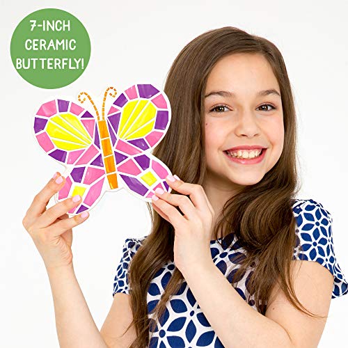 Image of Creative Roots Paint Your Own Stepping Stones Multipack with Butterfly, Unicorn, & Heart, 3 Ceramic Stepping Stones (7 Inch Each), 18 Acrylic Paints, 3 Paintbrushes, Ages 8+
