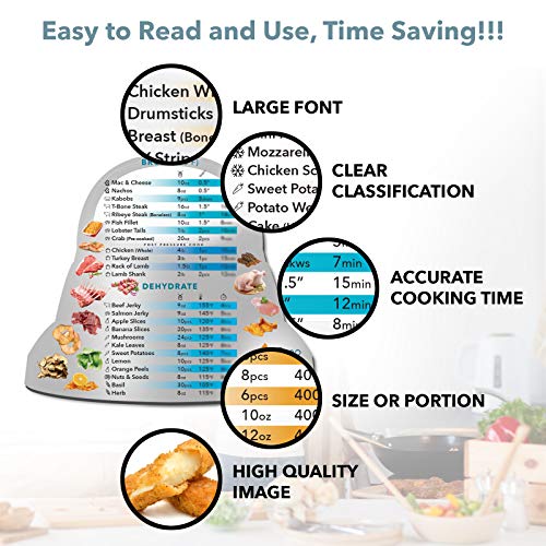 image for Everacc Air Fryer Magnetic Cheat Sheet, Instapot Air Fryer Accessories