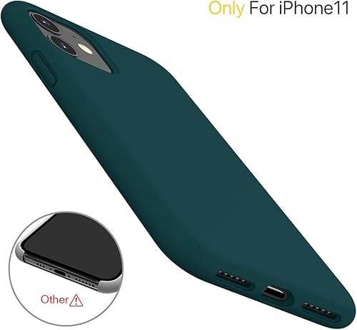 Miniatura 375 de Miracase - Funda diseñada para iPhone 11 con protector de pantalla, funda de goma de silicona líquida, protección total contra caídas y a prueba