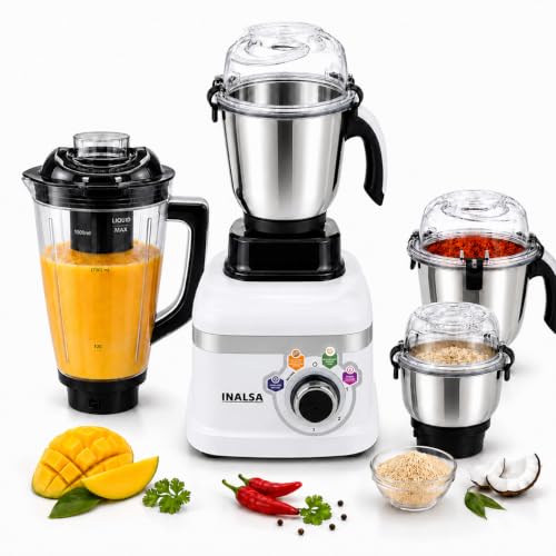 Image of INALSA Mixer Grinder|900W|4 Jar|7 Yr Warranty On Motor|Triton MG