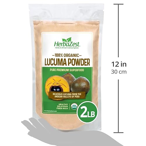 Miniatura 9 de HerbaZest Polvo de lúcuma (2 libras) – Certificado orgánico USDA – Vegano, sin OMG y sin gluten – Exóticamente sabroso – Perfecto para batidos,