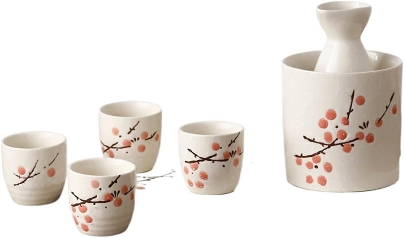 Ceramic Shop Restaurant White Rice Wine Shot Glass Japanese Zefeng Wine Warmer Sake Wine Gift Box Set