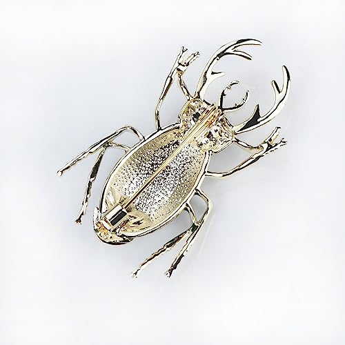 Image of Vintage Rhinestones Crystal Beetle Bug Ename Insect Scarab Brooch Pin Lapel Pin Accessories for Men Women