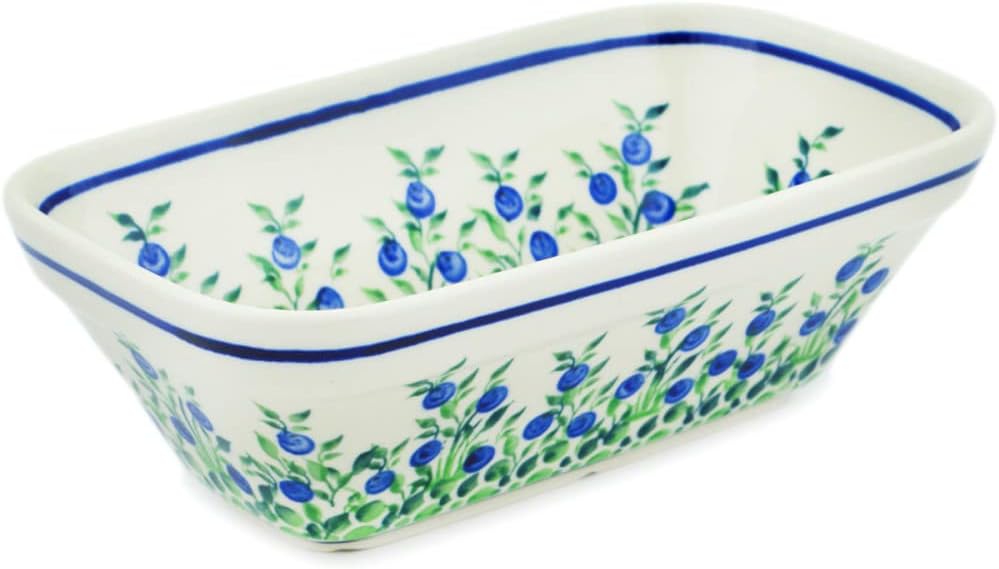 Polmedia Polish Pottery Rectangular Baker - Blue Dream Pattern Handmade in Boleslawiec Poland + Certificate of Authenticity