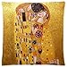 96688PLAOO Modna poszewka na poduszkę poszewka dekoracyjna poszewka na poduszkę poszewka na poduszkę malarz Gustav Klimt obraz pocałunek kropka (50 cm x 50 cm)