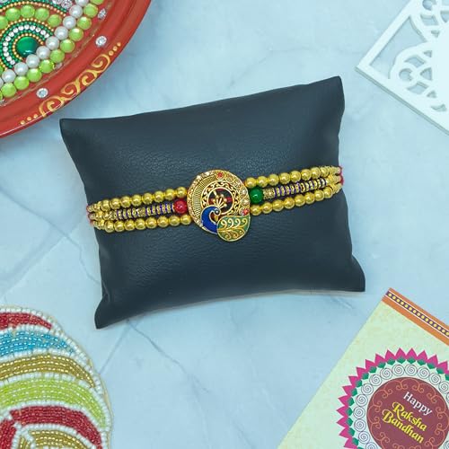 Image of Canton Rakhi Set of 2 For Brother With Chocolate Gift Hamper, rakhi gift for brother, Pack of 2 Designer Rakhi For brother (Design-2)