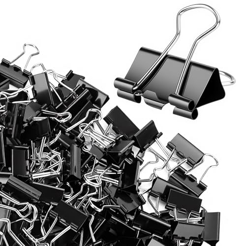 Image of OWLKELA 120 PCS Medium Binder Clips, 1.25 inch, Black