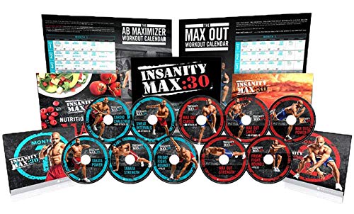 Insanity MAX:30 Base Kit, Max 30 Minutes Shaun T 10 DVD Videos,Exercise Fitness Discs