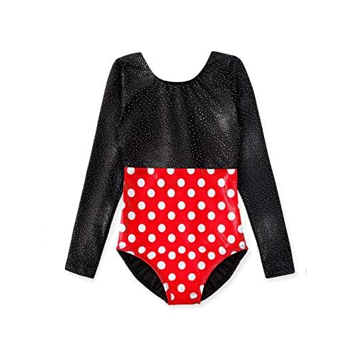 HOZIY Gymnastics Leotards for Girls Sparkly Biketard Mermaid Green Red Hot Pink Polka Dots 1-2T Magic Navy