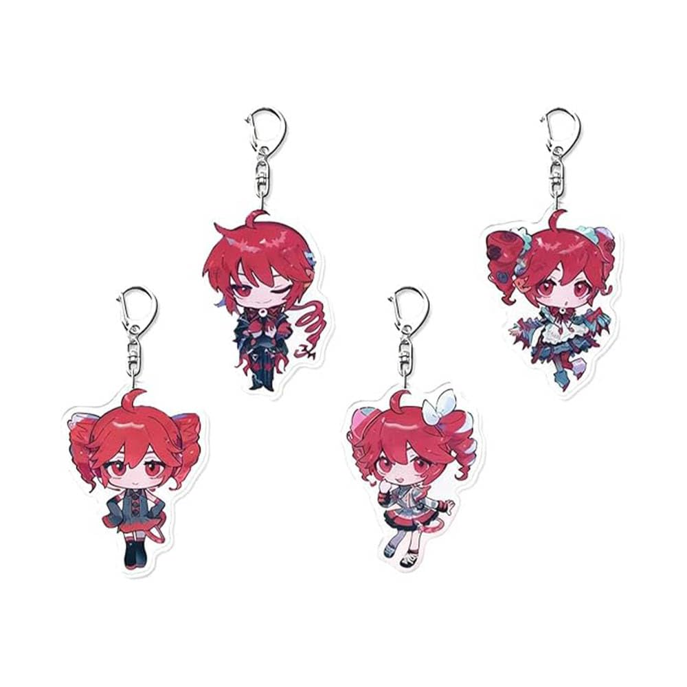 JUSONGKWCP 4 KasaneTetos Keychain Anime Figure Cosplay Keyring Pendant KasaneTetos Acryl Chain Decoration