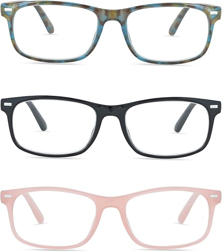 Miniatura 1 de Rae Dunn Gafas de lectura LOU Premium, paquete de 3 con fuente de firma READ o FOCUS