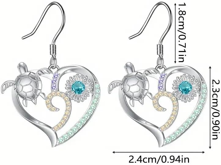 Sea Turtle Earrings,Ocean Beach Animals Dangle Hypoallergenic Animal Jewelry Gifts for Women - Image 4