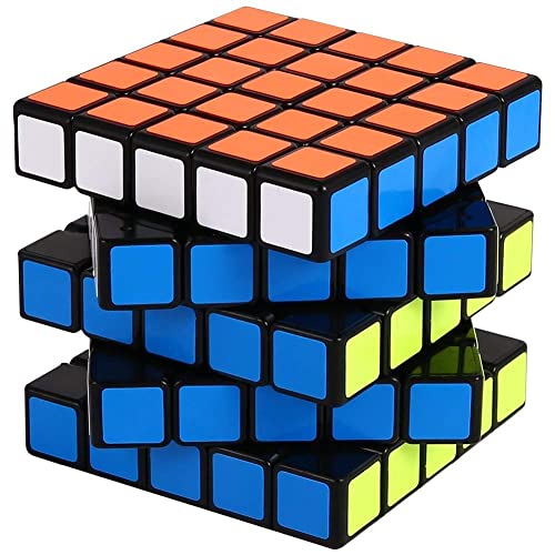 Image of HAWKISTER all ages Qiyi QIZHENG W 5X5 Speed Cube 5X5X5 Magic Puzzle, Black-Base