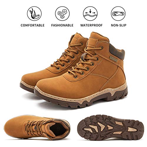 hash bubbie Women Mid Hiking Boots Outdoor Waterproof Non Slip Backpacking Trekking Walking Trails（Camel.8 - Thumbnail 2