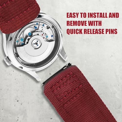 Image of Ritche Christmas Gift Nylon Sport Watch Band for men women Quick Release 20MM 22MM Replacement Watch Strap Compatible with Timex Expedition watch Black /Navy Blue /Crimson Red /Pumpkin Orange /Army Green, White Elephant Gifts, Stocking Stuffers For Men