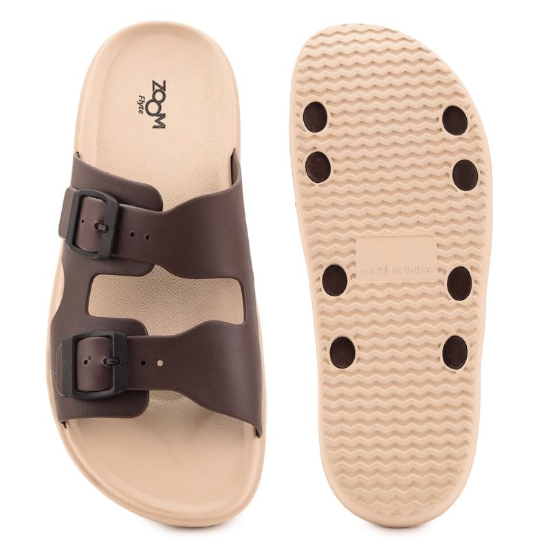 Image of Zoom Shoes FLTM04 Men's Sandals With Adjustable Buckle Strap Ultra Soft & Flexibility Anti Skid Comfortable Waterproof Daily Sandals for Men