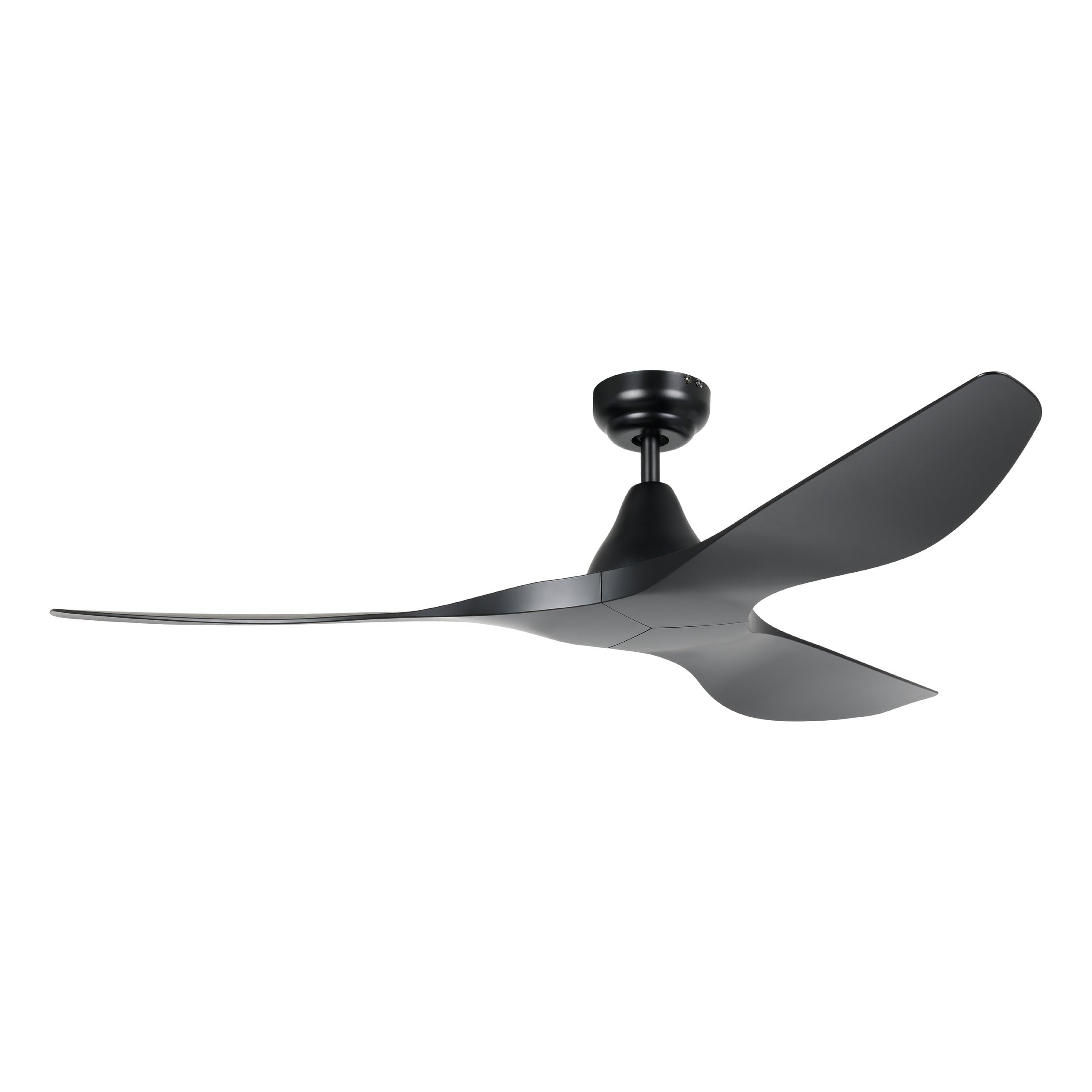 EGLO Deckenventilator Portsea, 3 Flügel Ventilator mit Fernbedienung, Timer und Sommer Winter Betrieb, ABS Kunststoff in Schwarz matt, DC Motor, leise, Ø 132 cm