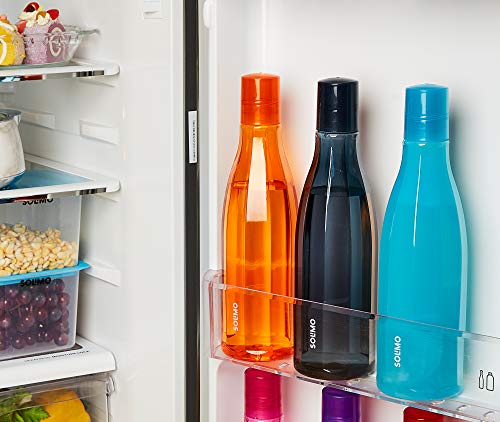 Image of Amazon Brand - Solimo Plastic Water Bottles 1L each - Set of 3, Multicolour