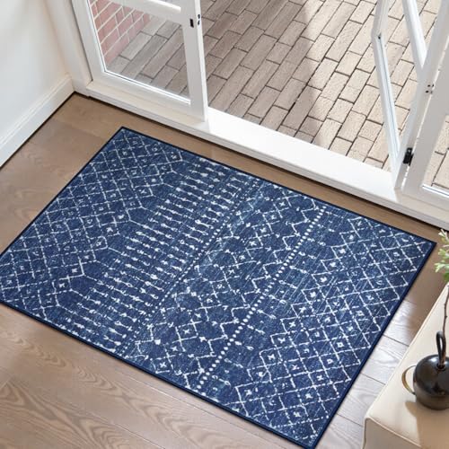 Beeiva Moroccan Entry Rug for Inside House, 2x3 Washable Non