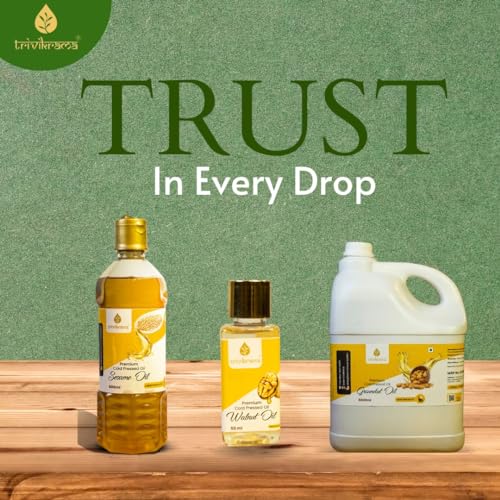 Image of Trivikrama Sesame Oil Bottle, 1 L (Cheku /Ghani) | 100% Pure & Unrefined | Rich in MUFA & Omega-6 PUFA | Multipurpose Edible Oil | Contains Natural Anti-Oxidants