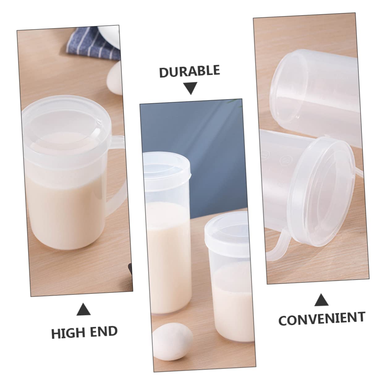 SOLUSTRE 6piezas Jarras Medidoras De Plástico Con Escala Para Calentar Leche y Café y Apto Para Microondas Utensilios De Cocina Prácticos