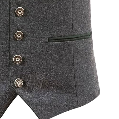 Mens Vest丨Dress Grey Big and Tall Vests for Men Lightweight Simply Business Casual Suit Vests Button Up with Pocket3