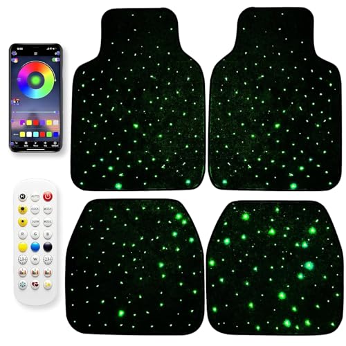 Starlinkmats LED Car Floor Mats - Black Automotive Carpet with App Control Waterproof & Washable Creates a Romantic Atmosphere for Dates