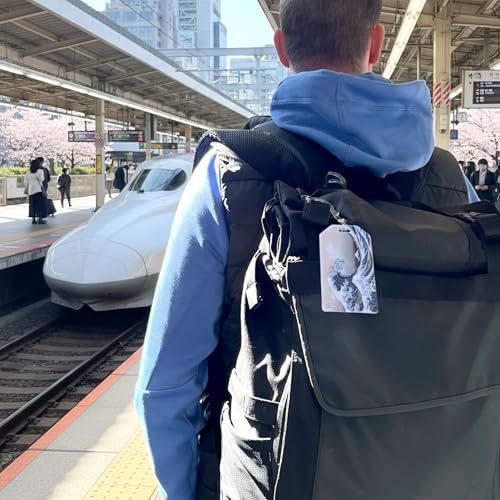 Image of 2 Pack - Great Wave Luggage Tags Heavy Duty for Suitcases & Backpacks - Hokusai Bag Tag - Cute & Durable TSA Approved w Plastic Loop & Contact Card Business Card Size by Specialist ID
