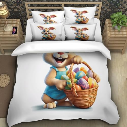 Parure de lit lapin de Pâques housse de couette douce idée cadeau enfant