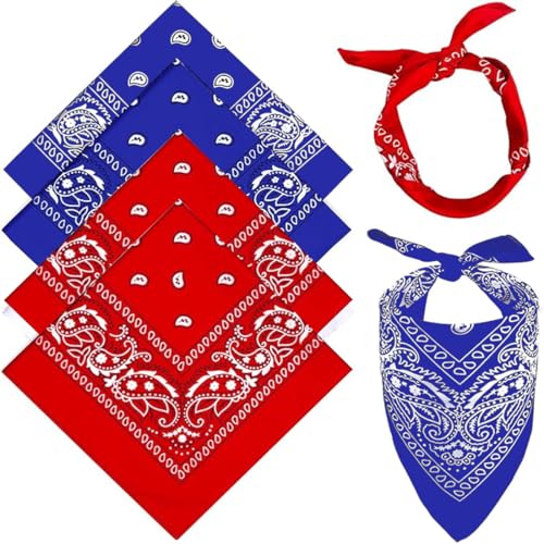 BEPSYOM Confezione da 2 foulard bandana per uomo e donna, fazzoletto da collo paisley, sciarpa triangolare, sciarpa da cowboy pirata, sciarpe nicki, 53 x 53 cm