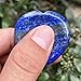 Fekuar Natural Lapis Lazuli Thumb Worry Stone, Hand Carved Healing Crystal Heart Shaped Stone for Anxiety Stress Relief Meditation 1.5