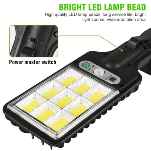 Lampe solaire extérieur 108 LED COB étanche avec détecteur
