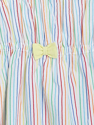 Image of Nautinati Baby Girls Fit & Flare Dress with Single Shoulder Strap and Assymetric Neckline | Age 0-3 Years