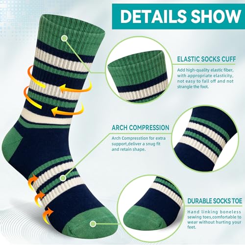 Eyean Kids Boys Athletic Socks Basketball Sport Cotton Breathable Crew Youth Casual Socks 6 Pairs thumb #3