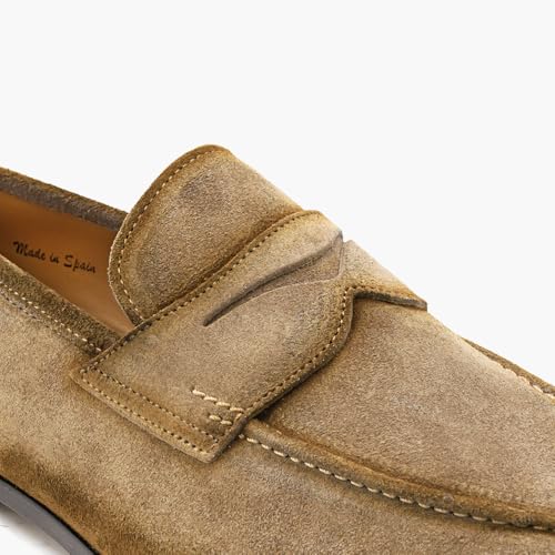 Mezlan - Men's Hand-Stained Penny Loafer Dress Shoes - Caro Suede Penny Loafer - Classic Formal Footwear for Business, Wedding, and Office4