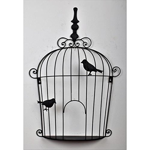 Décoration murale Cage a Oiseaux Noire - L 54 x P 10,4 x H 76 cm