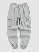 Vista 5 de ZAFUL Pantalones cargo Techwear con cordón para hombre con bolsillos con solapa, atléticos y elásticos, pantalones casuales y pantalones deportivos