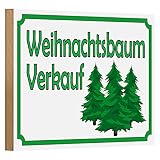 Vente de sapin de Noël | Plaque décorative en bois | 20 x 30 cm | 18 cm x 12 cm