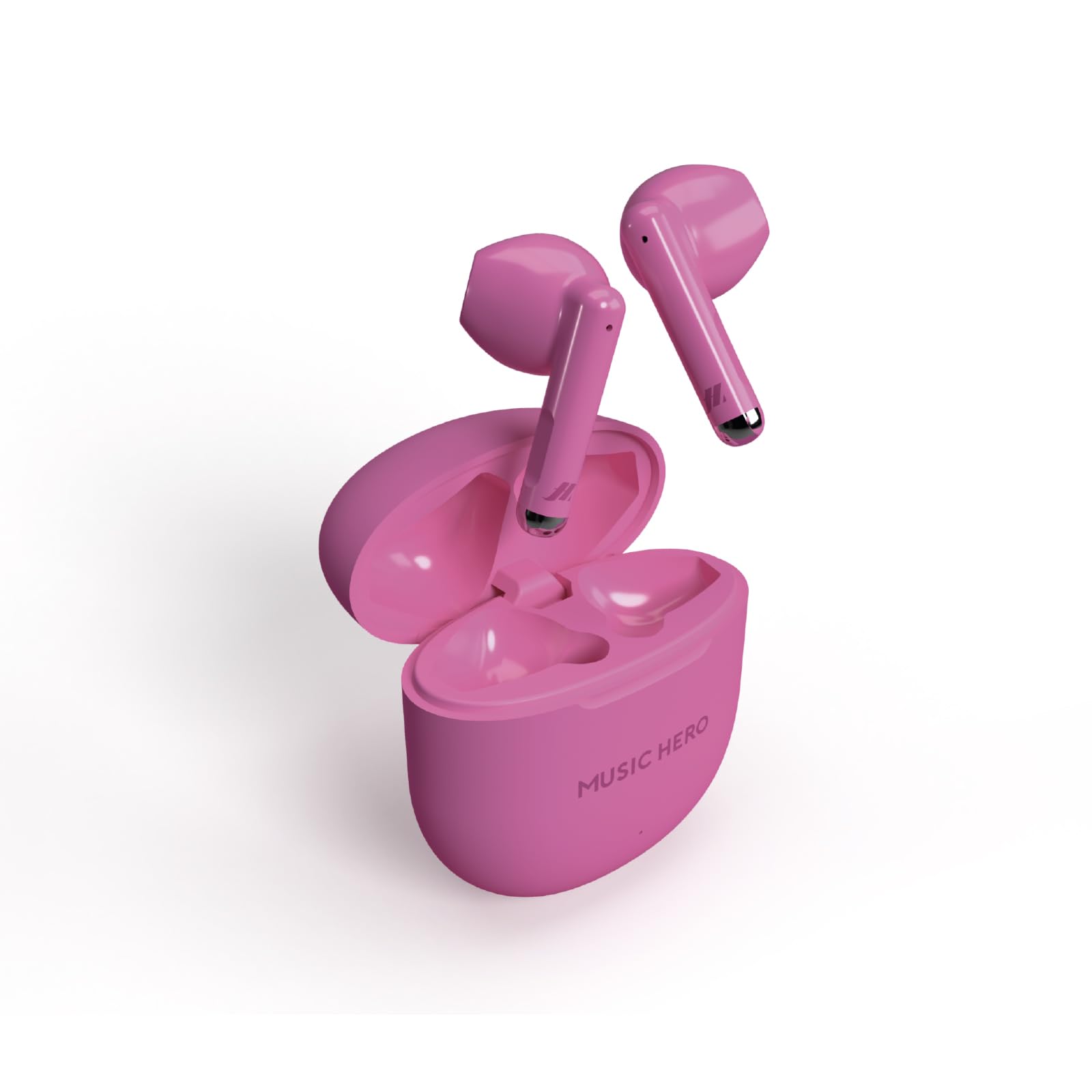 SBS Nubox True Wireless Stereo Semi In-Ear Headphone with 300 mAh Charging Case, Pink, One Size