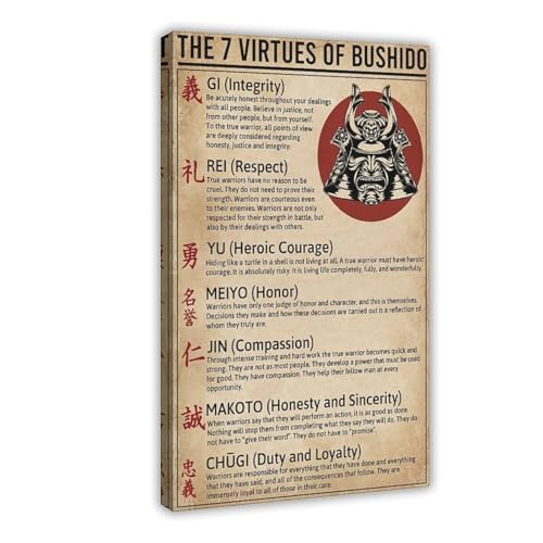 Toile moderne The 7 Virtues Of Bushido impression haute définition décoration murale durable 40x60