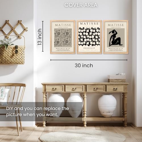 Image of Good Hope Set of 3 Henri Matisse Wall Art Paintings Framed Poster 10 x 13 Inches Frame Posters for Restraunt Cafe Home Decoration, Living Room, Bedroom, hall, Kitchen, and Office Classic Aesthetic Decor Photo Frames