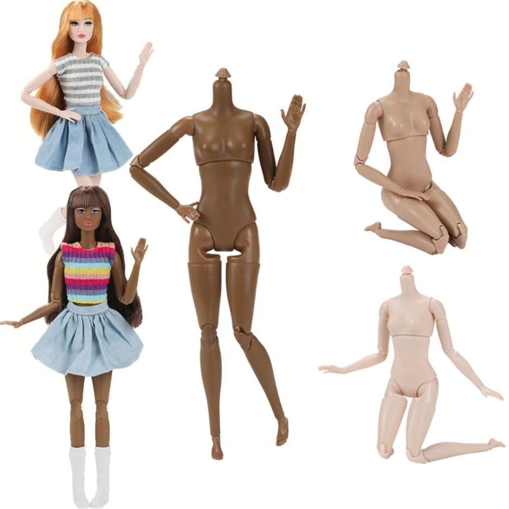 Bambola BJD 26 cm corpo muscoloso nuda bianco normale nero accessori per esercizi articolari