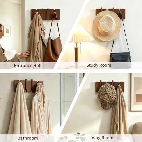 Wooden-Coat-Hooks-Wall-Mounted-Coat-Rack-Hanger-Wall-Mount-with-4-Hooks-Heavy-Duty-Coat-Hooks-for-Hanging-CoatsKeysHatsRobeTowelsPlantsBags-Home-Decor-Gift-Walnut