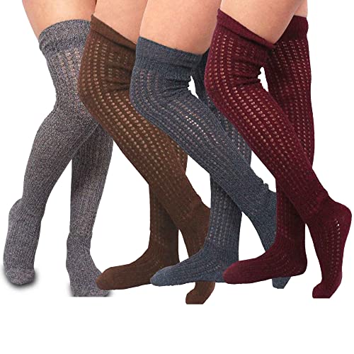 Image of Fashionable Cotton Slouchy Boot Socks for Women and Girls: Long Thigh Highs, Over-the-Knee Highs, and Knee Highs