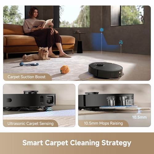 Image of DREAME L40s Ultra CE Robot Vacuum and Mop Combo with Self-Emptying Dock, 13,000Pa Suction, Mop Self-Cleaning and Auto-Raising, Ultrasonic Carpet Sensing, Ideal for Pet Hair, Carpet and Hard Floors