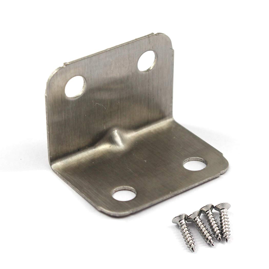 (50 Pieces) Angle Connector Corner Brackets Stainless Steel L Shape Brace Brackets for Wood Shelving 32x25x25mm